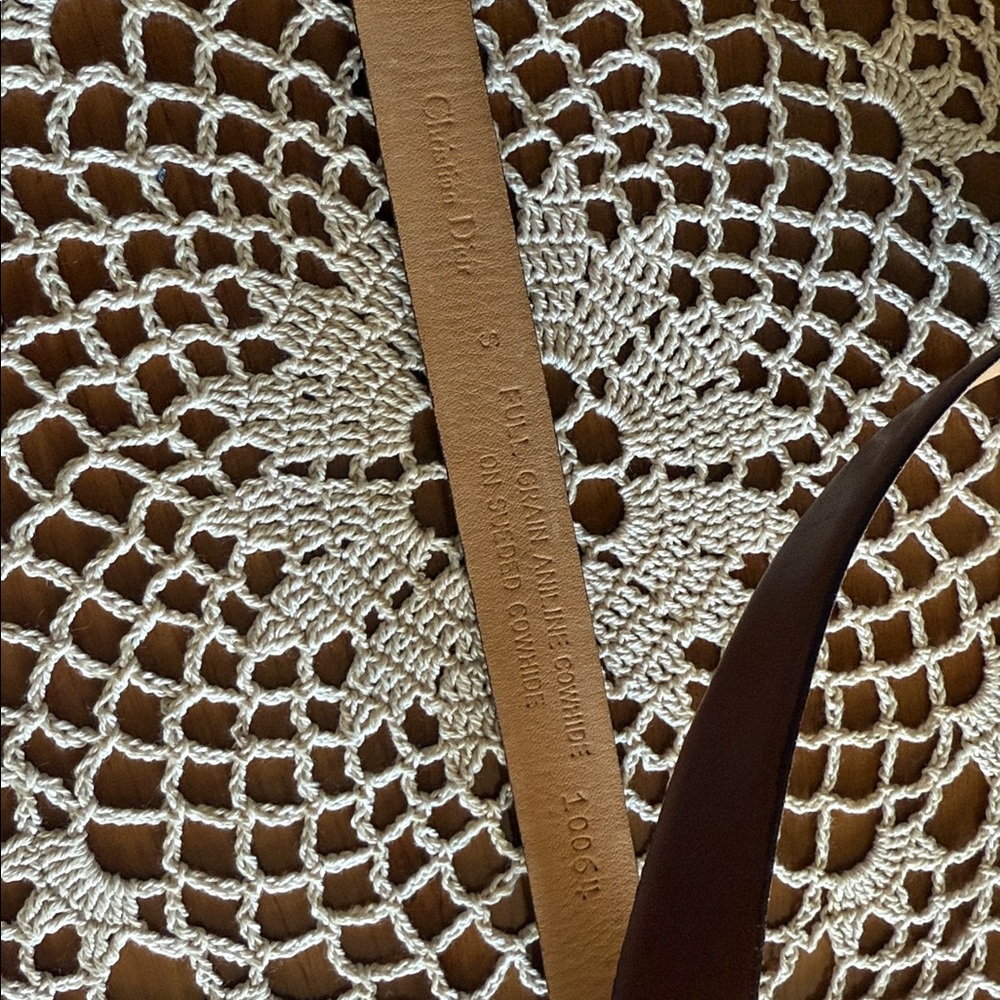 Dior Brown Leather Belt with Gold Buckle - Picture 16 of 16